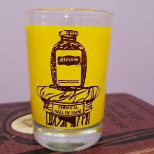Vintage Aspirin Hall of Fame Pain Reliever Large Shot Glass